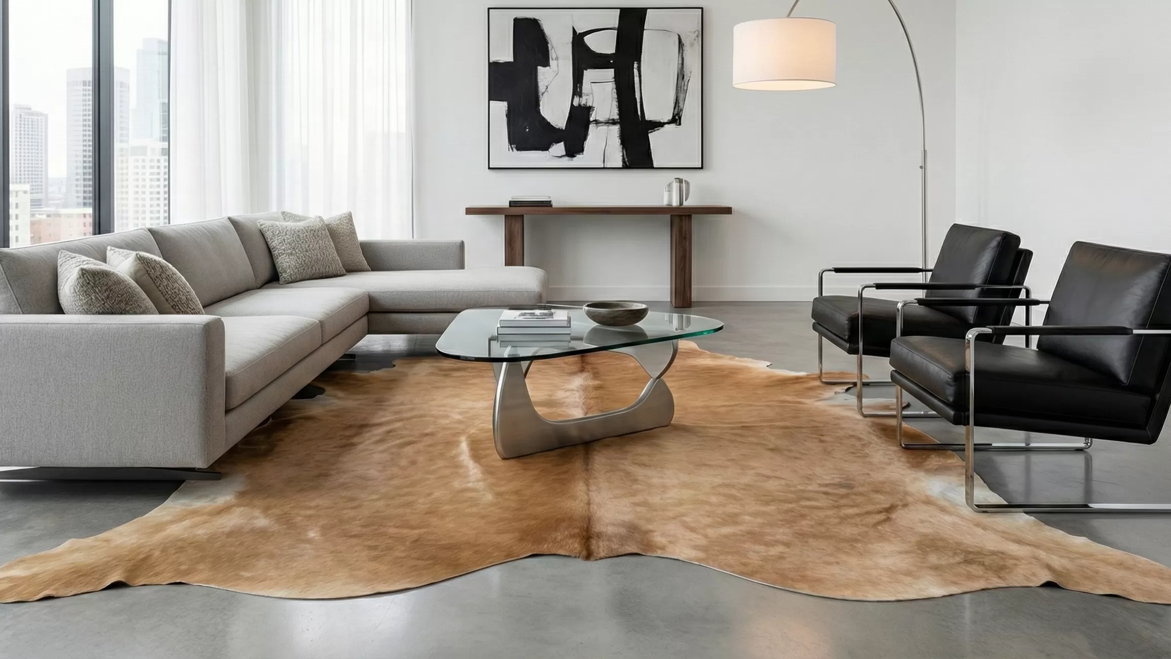 Brown cowhide rug preview 3