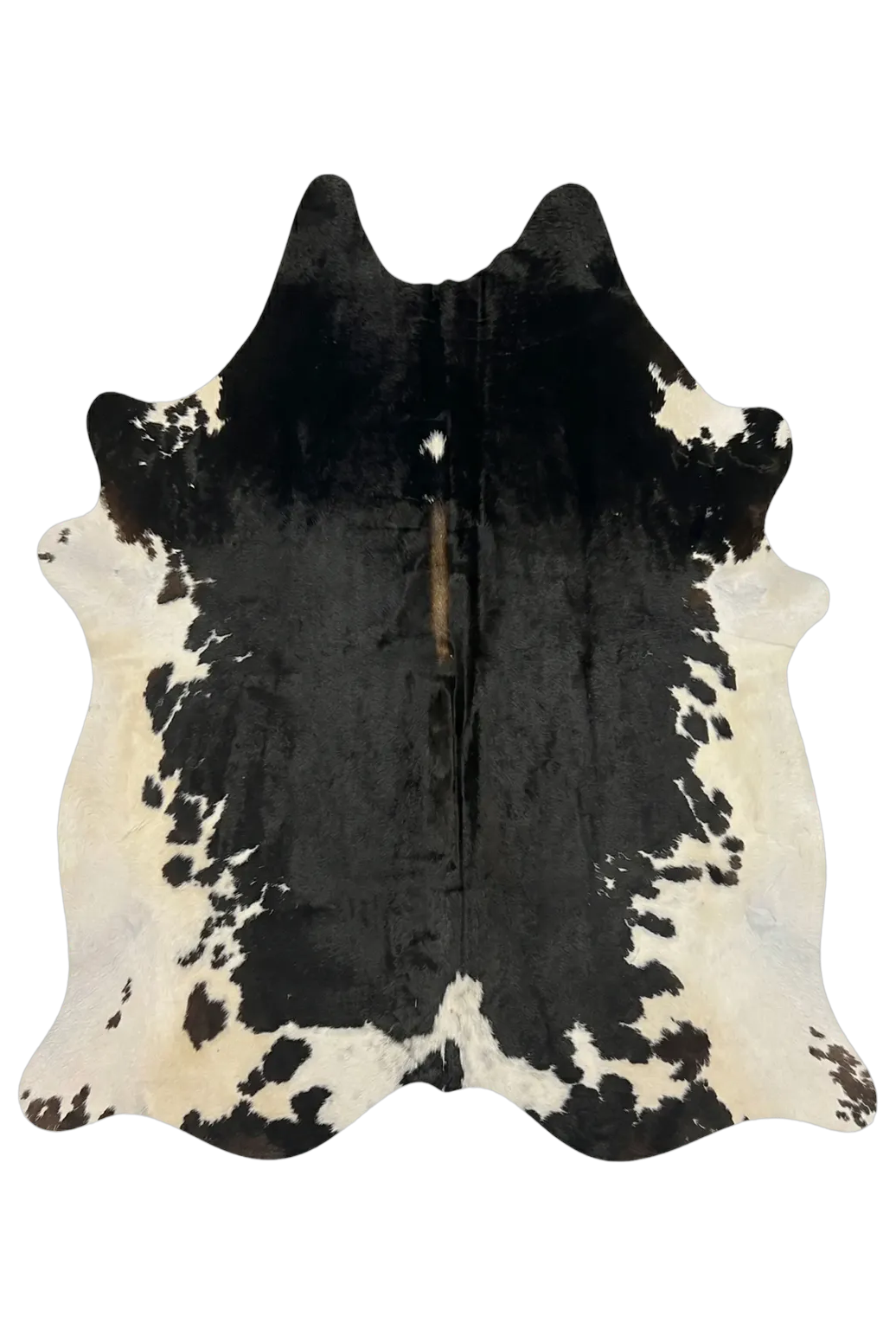 Audrey Black and White Cowhide Rug 7'8" L X 6'10" W