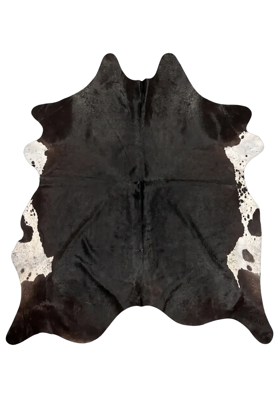 Audrey Black and White Cowhide Rug 6'8" L X 6'4" W