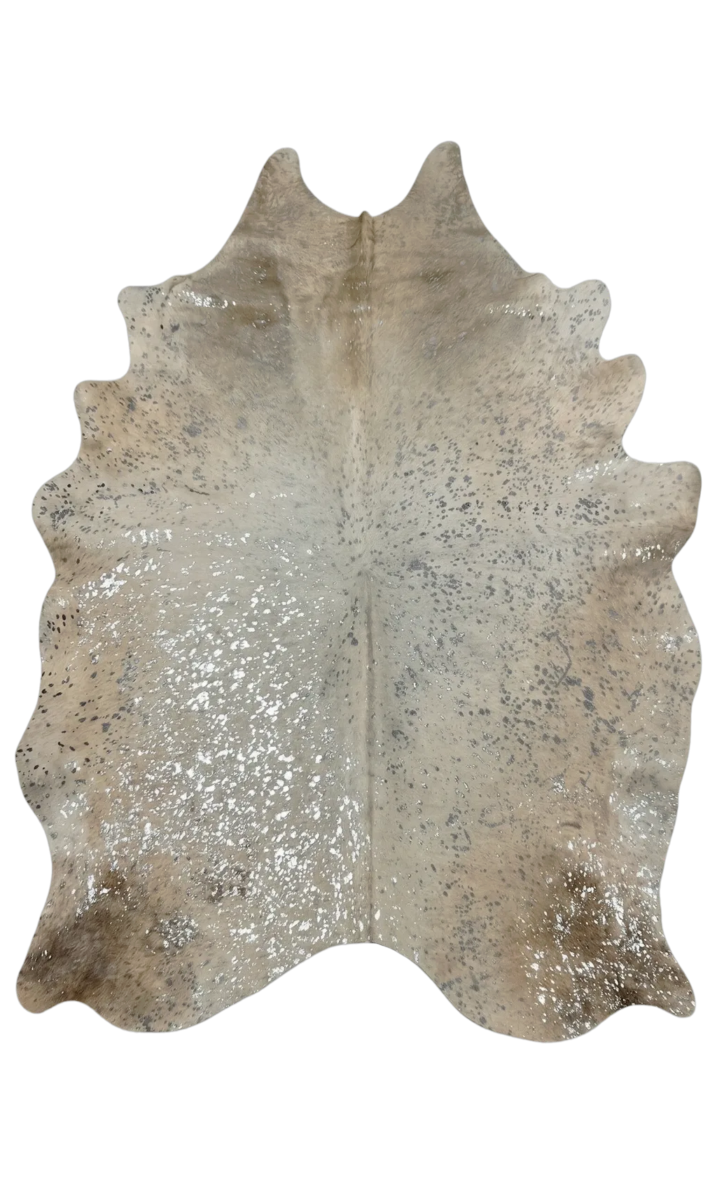 Luma Metallic Silver Cowhide Rug 8'6" L X 6'10" W