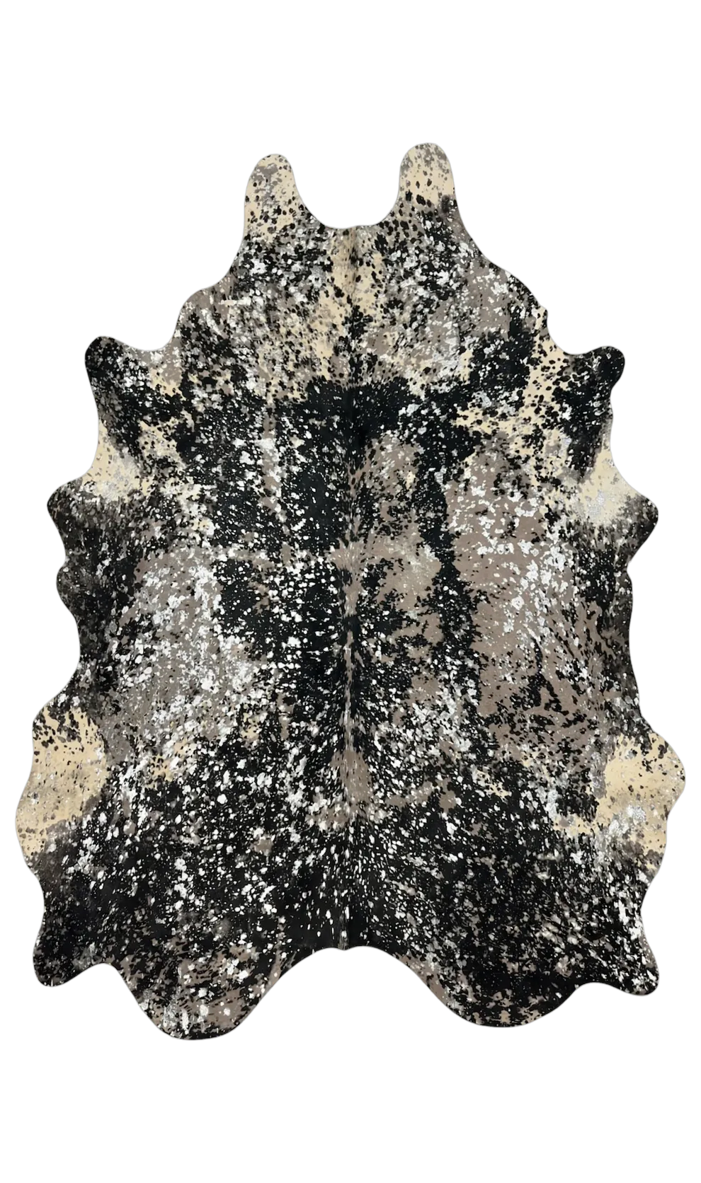 Luma Metallic Silver Cowhide Rug 8'7" L X 7'3" W