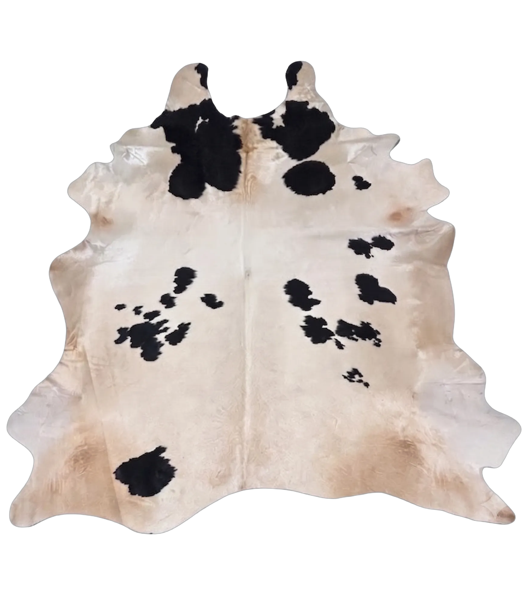 Luma Metallic Silver Cowhide Rug 7'6" L X 6'8" W