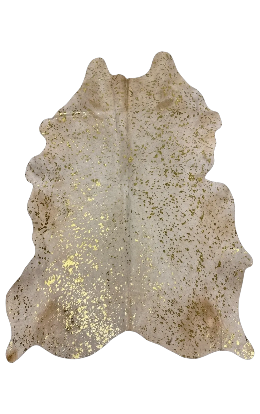 Luma Metallic Gold Cowhide Rug 8'1" L X 6'7" W