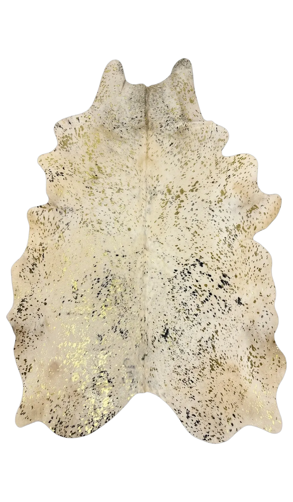 Luma Metallic Gold Cowhide Rug 8'4" L X 7'1" W